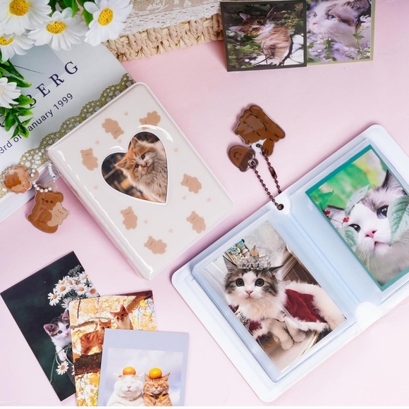 Kids Heart Window Photo Album Set - Cream and Tan two piece set - Picture 4 of 7